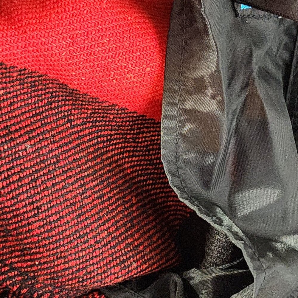 Bronzini Red and Black Buffalo Check Wool Blend Semi Lined Vintage Shacket Sz L - Picture 16 of 16